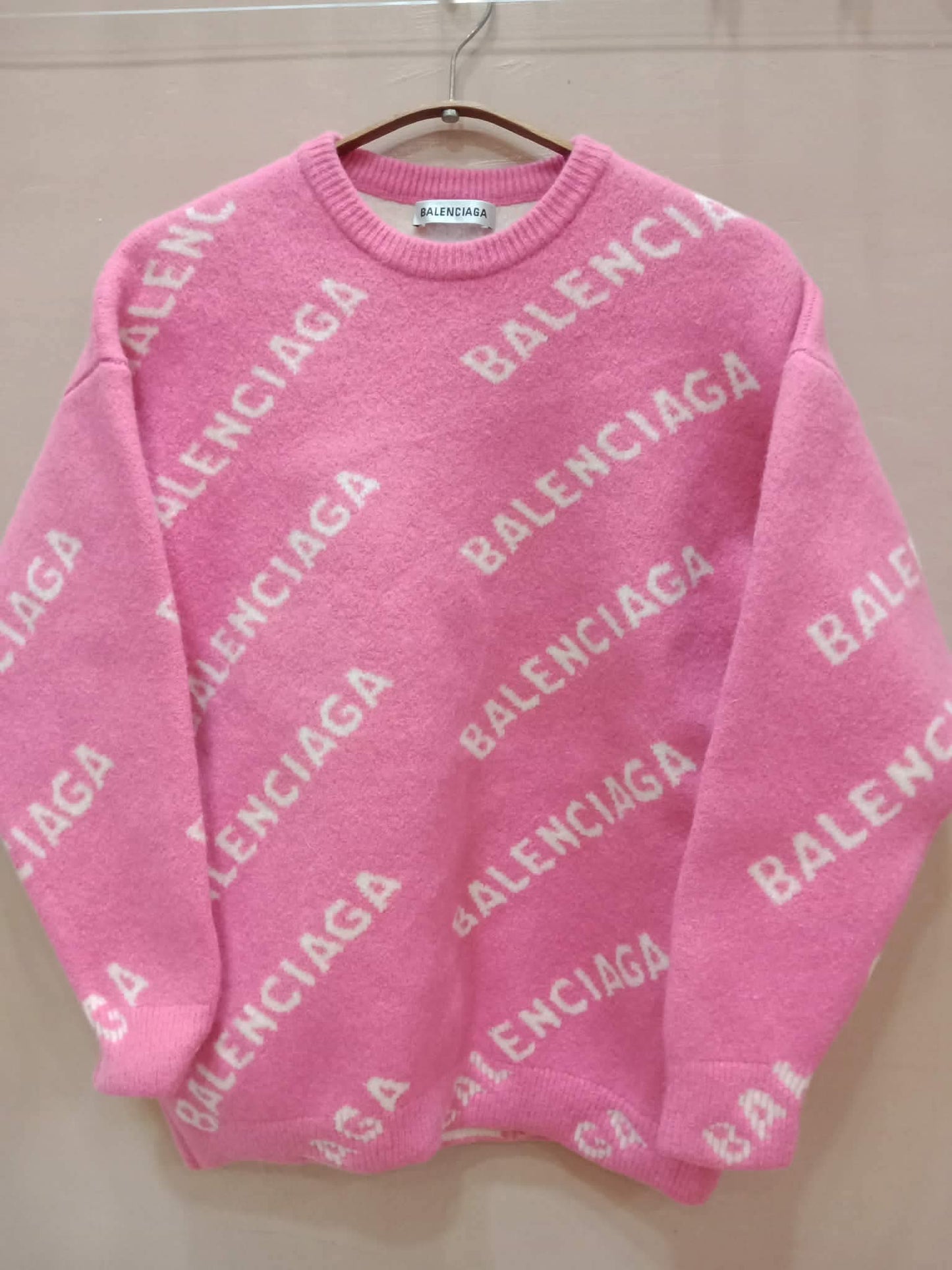 Balenciaga Wool Sweater Pink Size Small