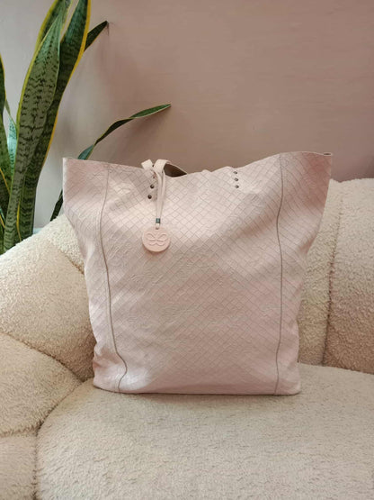 Bottega Veneta Butterfly Intrecciato Tote Bag Pink