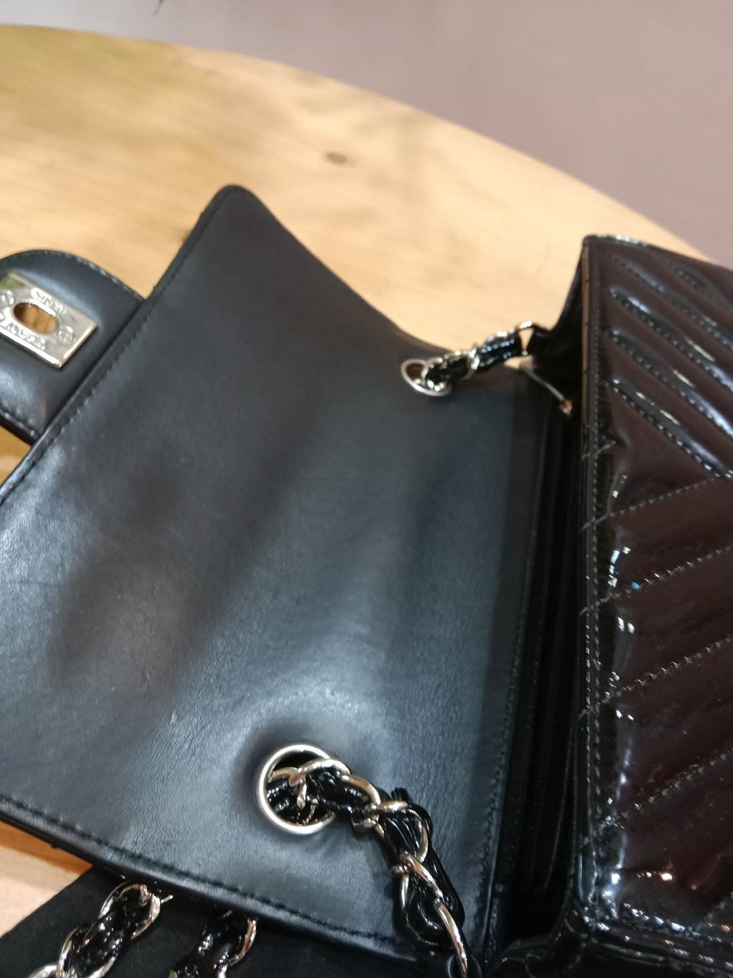 Chanel Classic Rectangular Mini Flap Patent Black Series 23