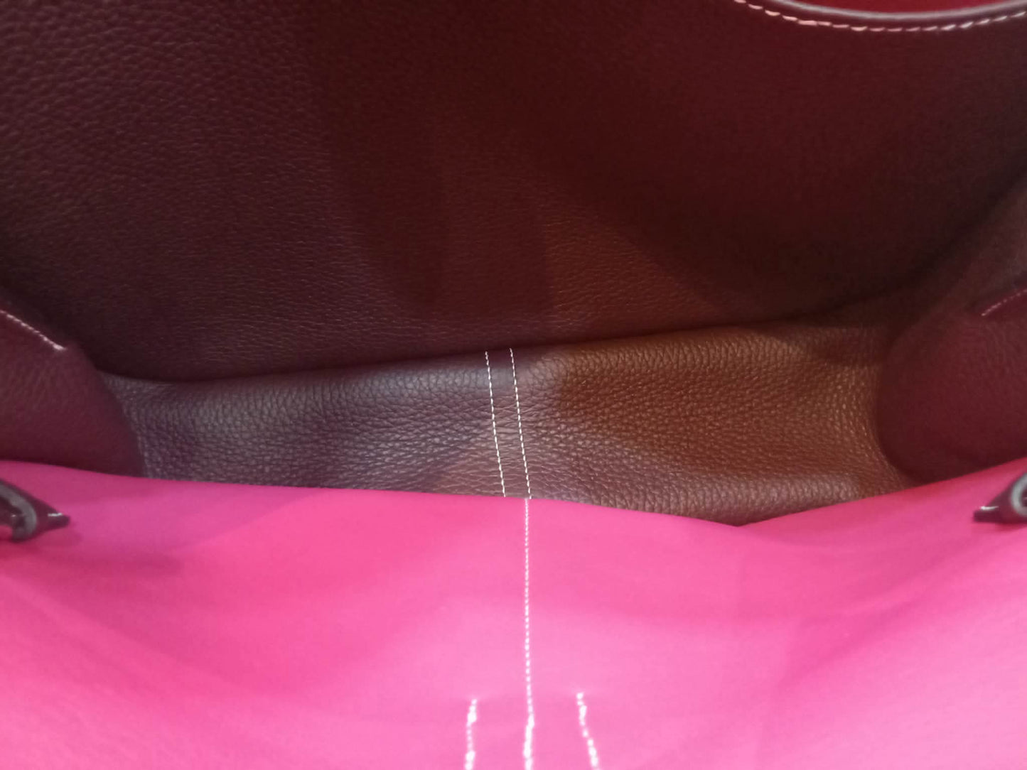 Hermes Halzan 31 Clemence Bicolor Rouge/Pink Stamp B 2023