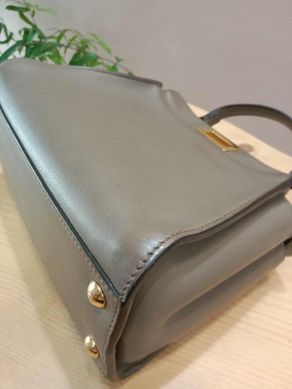 Fendi Peekaboo Grey Leather Mini