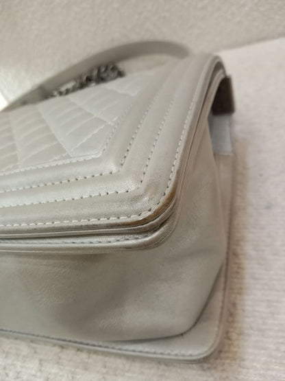 Chanel Le Boy Lambskin Old Medium Gray Series 20