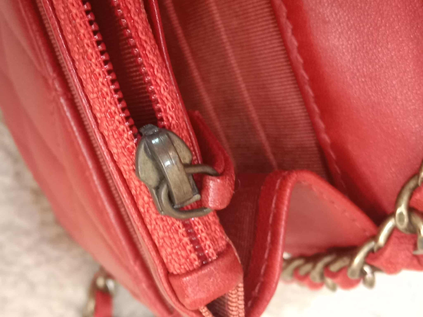 Chanel Wallet on Chain Lambskin Red Series 13