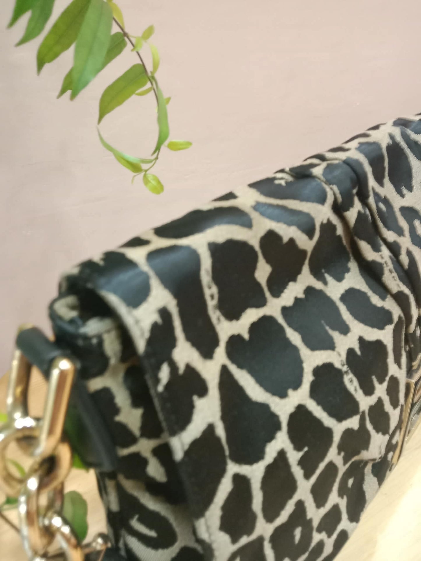 Fendi Mia Flap Bag Leopard Print Shoulder Bag