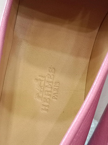 Hermes Colette Loafers Gold-Plated Roulis Size 35 Pink