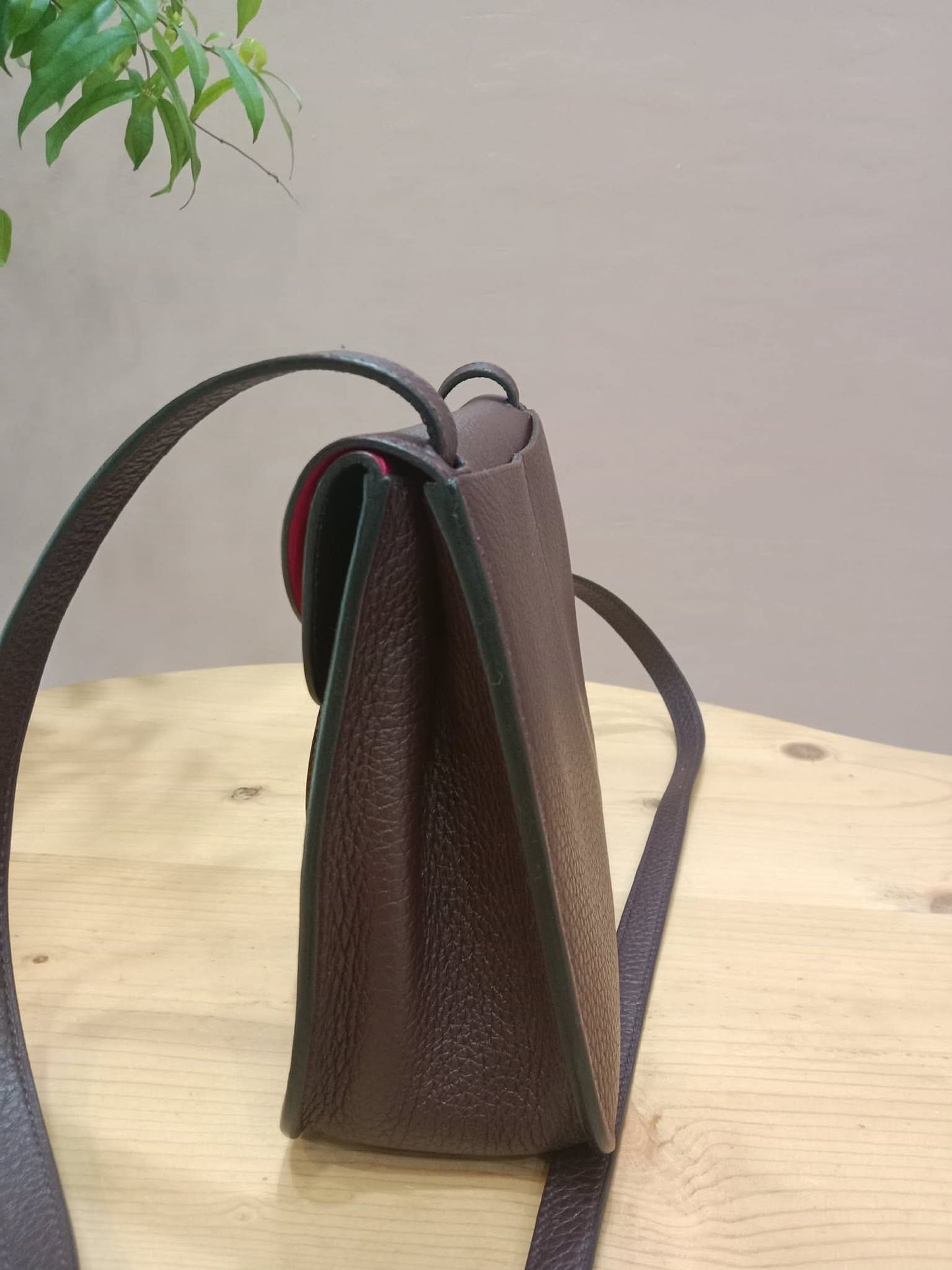 Hermes Halzan 25 Clemence Rouge/Framboise Stamp Z 2021