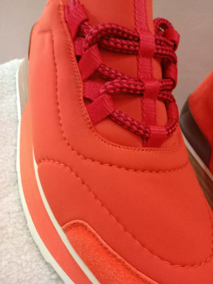 Hermes Miles Neoprene/Suede Sneakers Red Size 38
