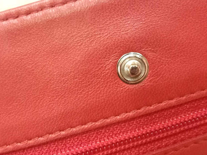 Chanel Classic Wallet On Chain Red Lambskin Series 16