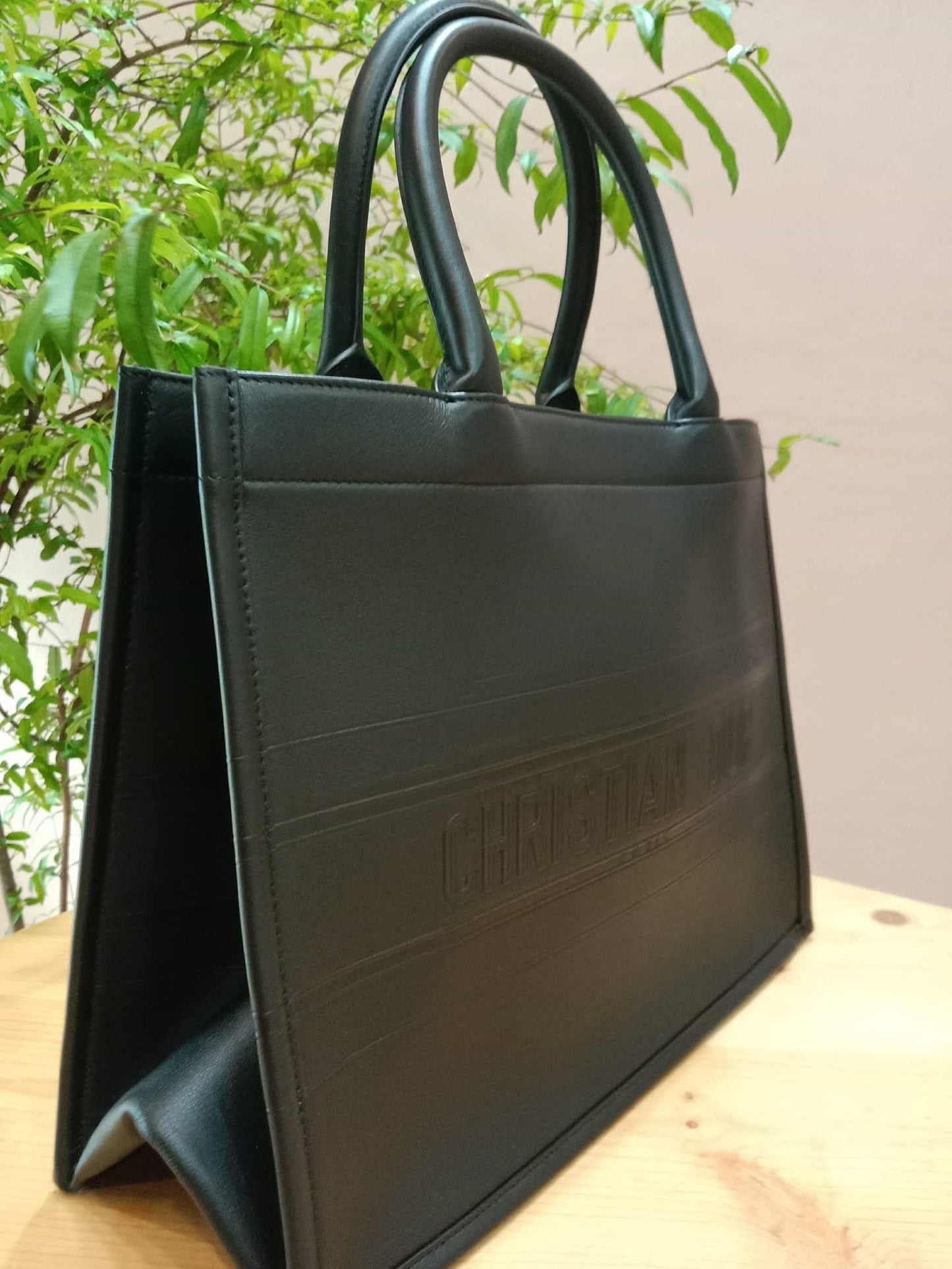 Christian Dior Book Tote Calfskin Medium Black PM