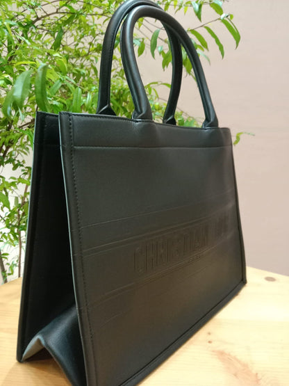 Christian Dior Book Tote Calfskin Medium Black PM