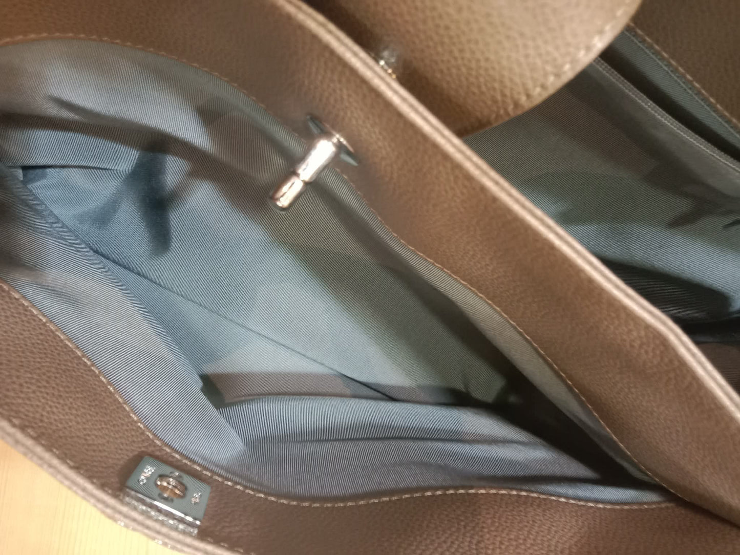 Chanel Cerf Executive Tote in Neutral Taupe Color CC Turnlock Closure Series 17