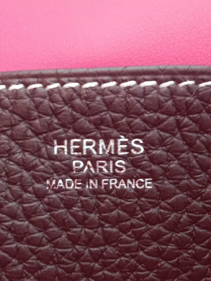 Hermes Halzan 31 Clemence Bicolor Rouge/Pink Stamp B 2023