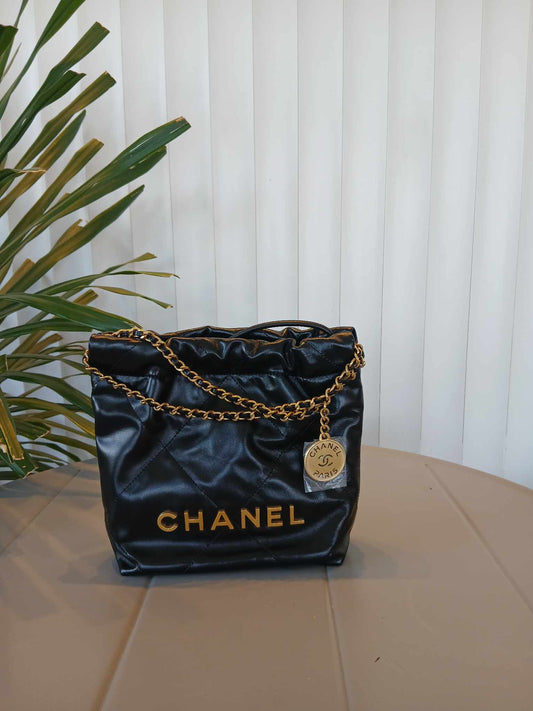 Chanel Mini C22 Black Lambskin Microchipped