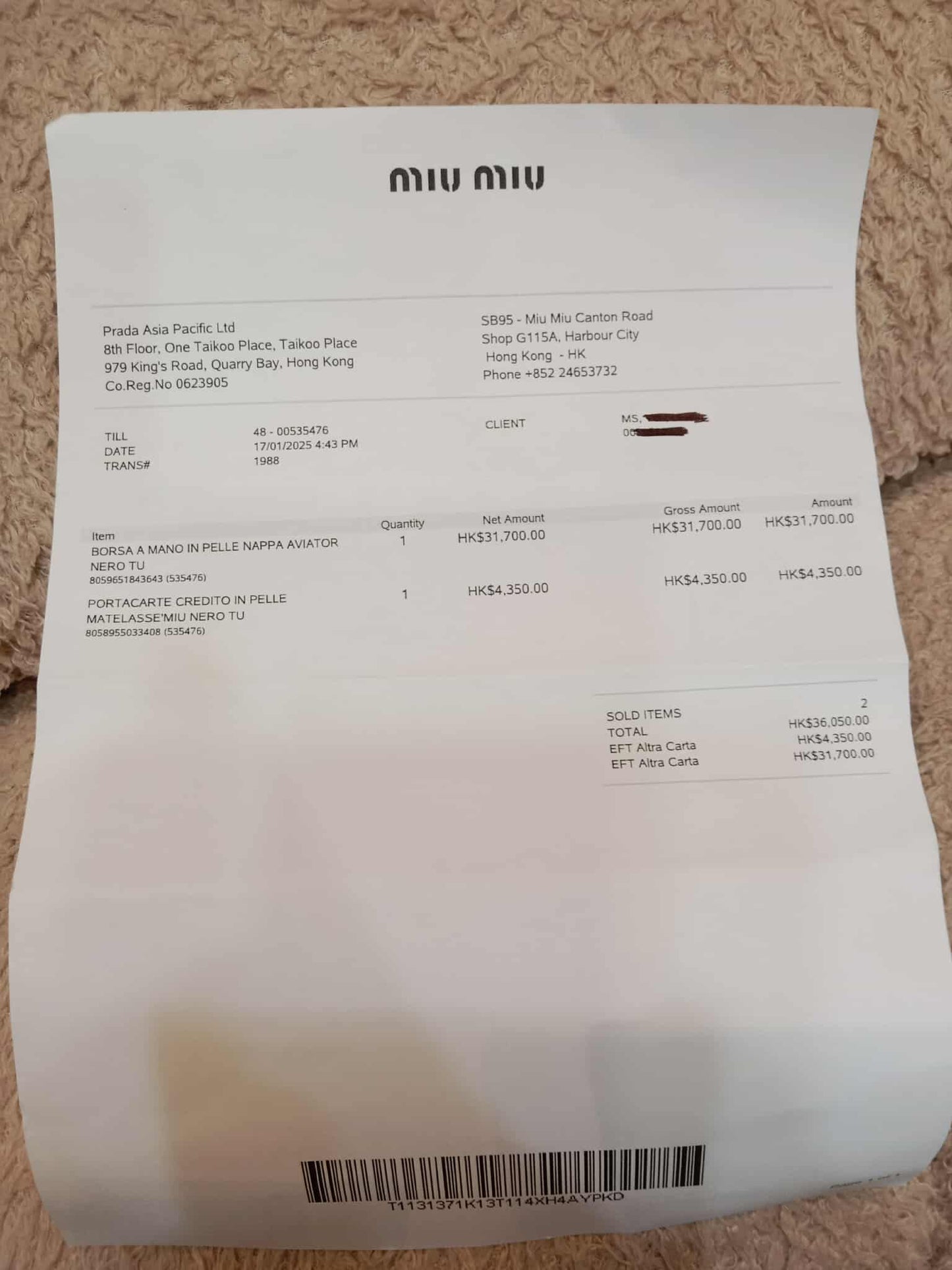 Miu Miu Aviator Nappa Leather Black