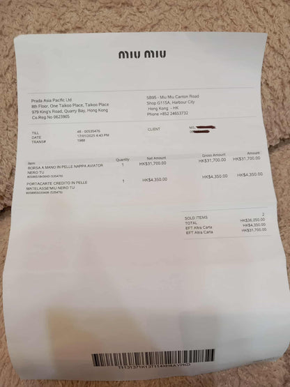 Miu Miu Aviator Nappa Leather Black