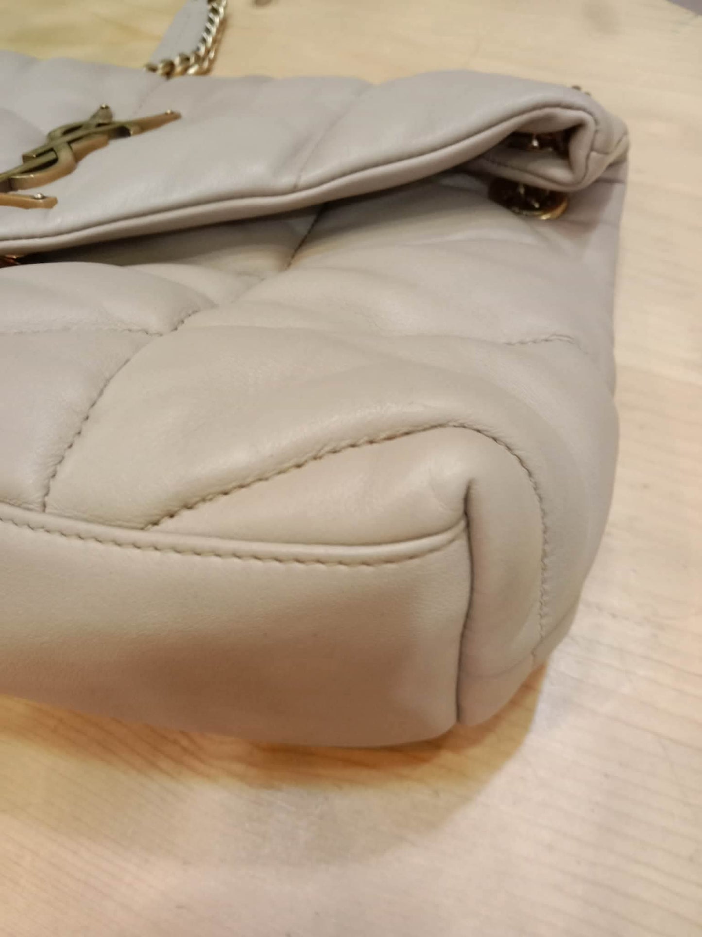 Saint Laurent Quilted Lambskin Lou Puffer Shoulder Bag