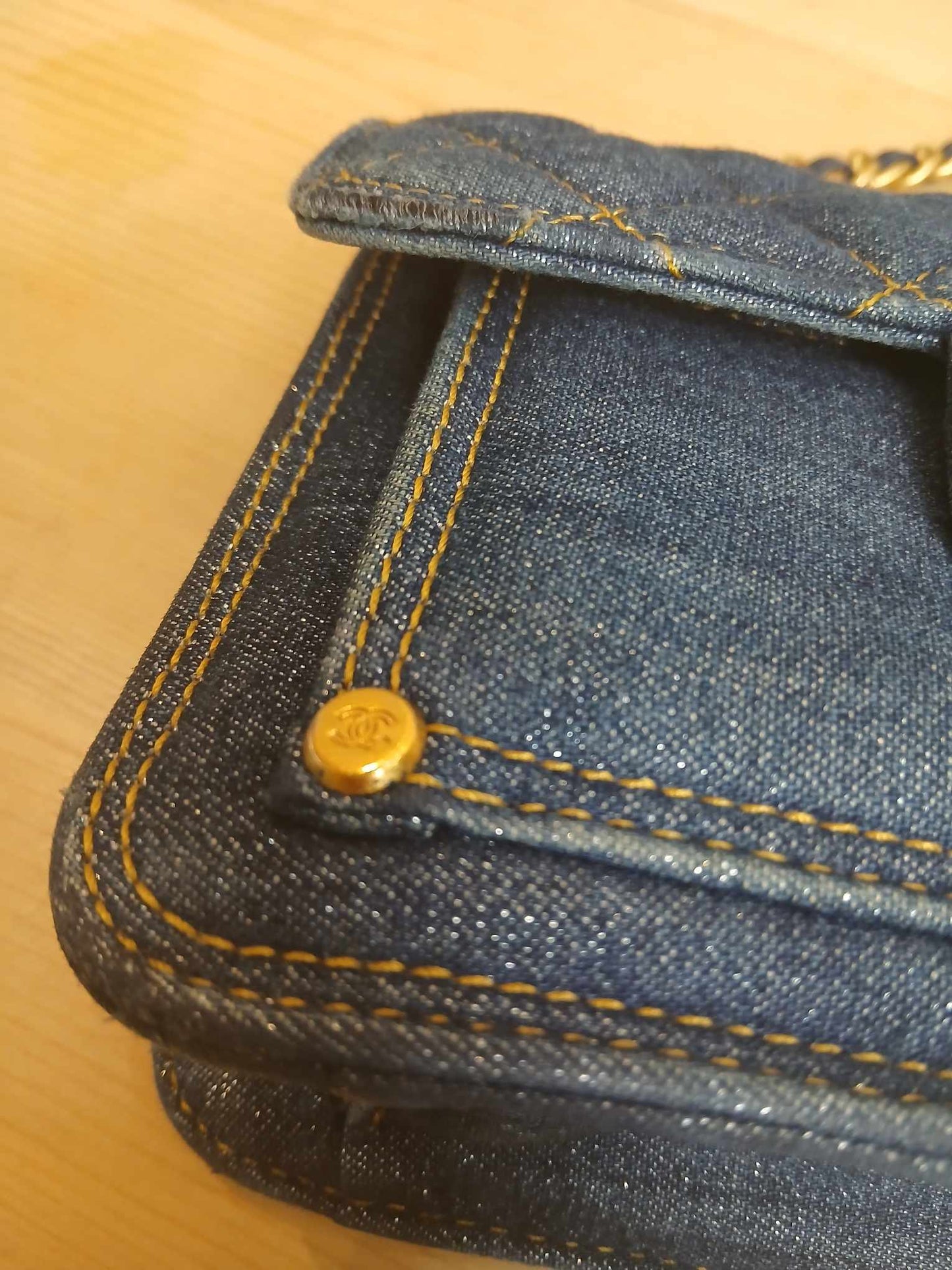 Chanel Denim Mini Flap Bag Microchipped