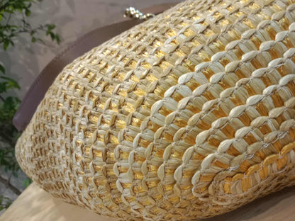 Jimmy Choo Mari Woven Raffia Tote Handbag