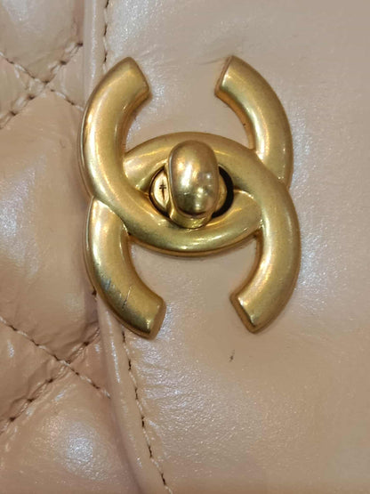 Chanel Kelly Nano Bag Beige Microchipped Fullset