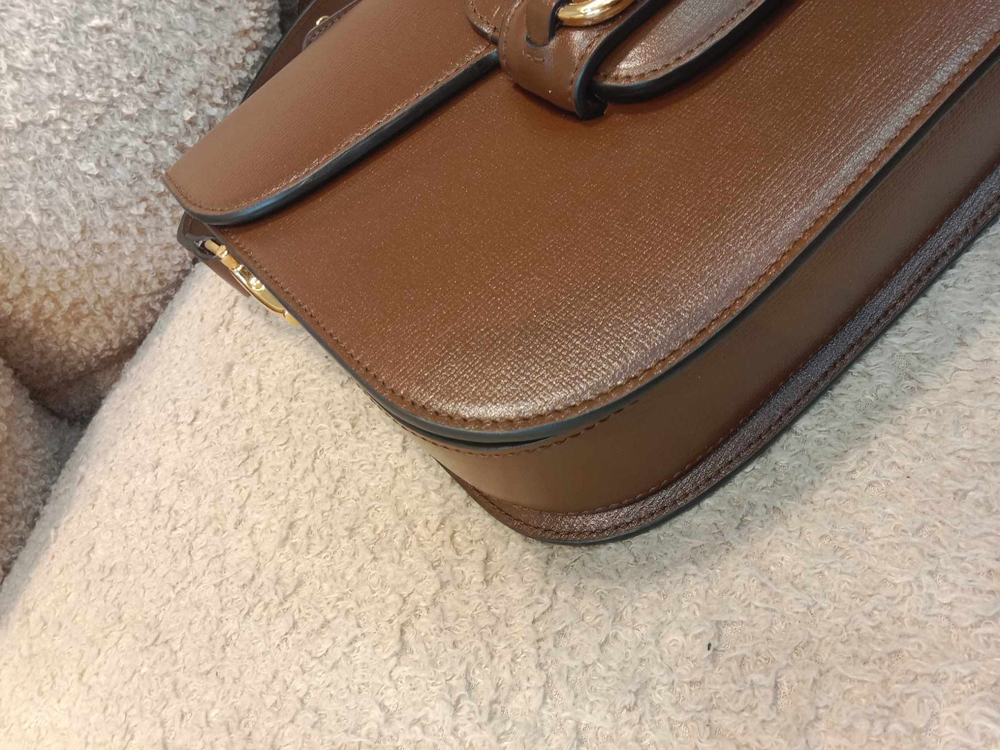 Gucci 1955 Horsebit Brown Leather Shoulder Bag