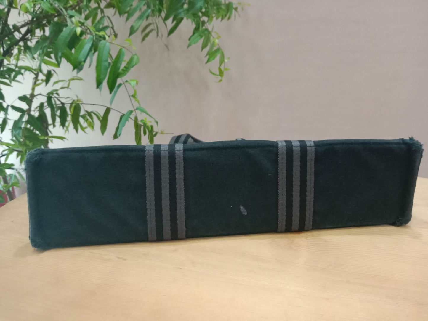 Hermes Ferrou Canvas Tote Black/Gray SHW