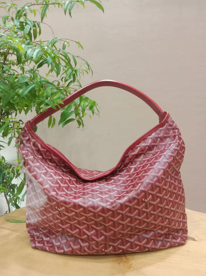 Goyard Boheme Hobo Bag Red Monogram Canvas Fidji Chevron Print