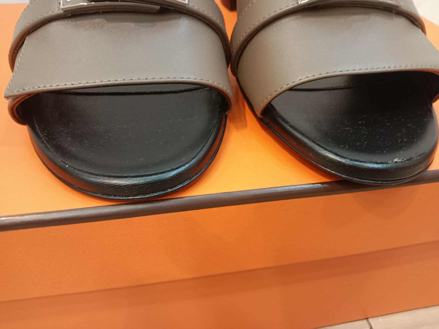 Hermes Kelly Sandals Etain Size 35.5