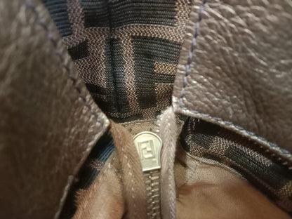 Fendi Zucca Canvas Trim Chef Shopper Tote Bag Brown