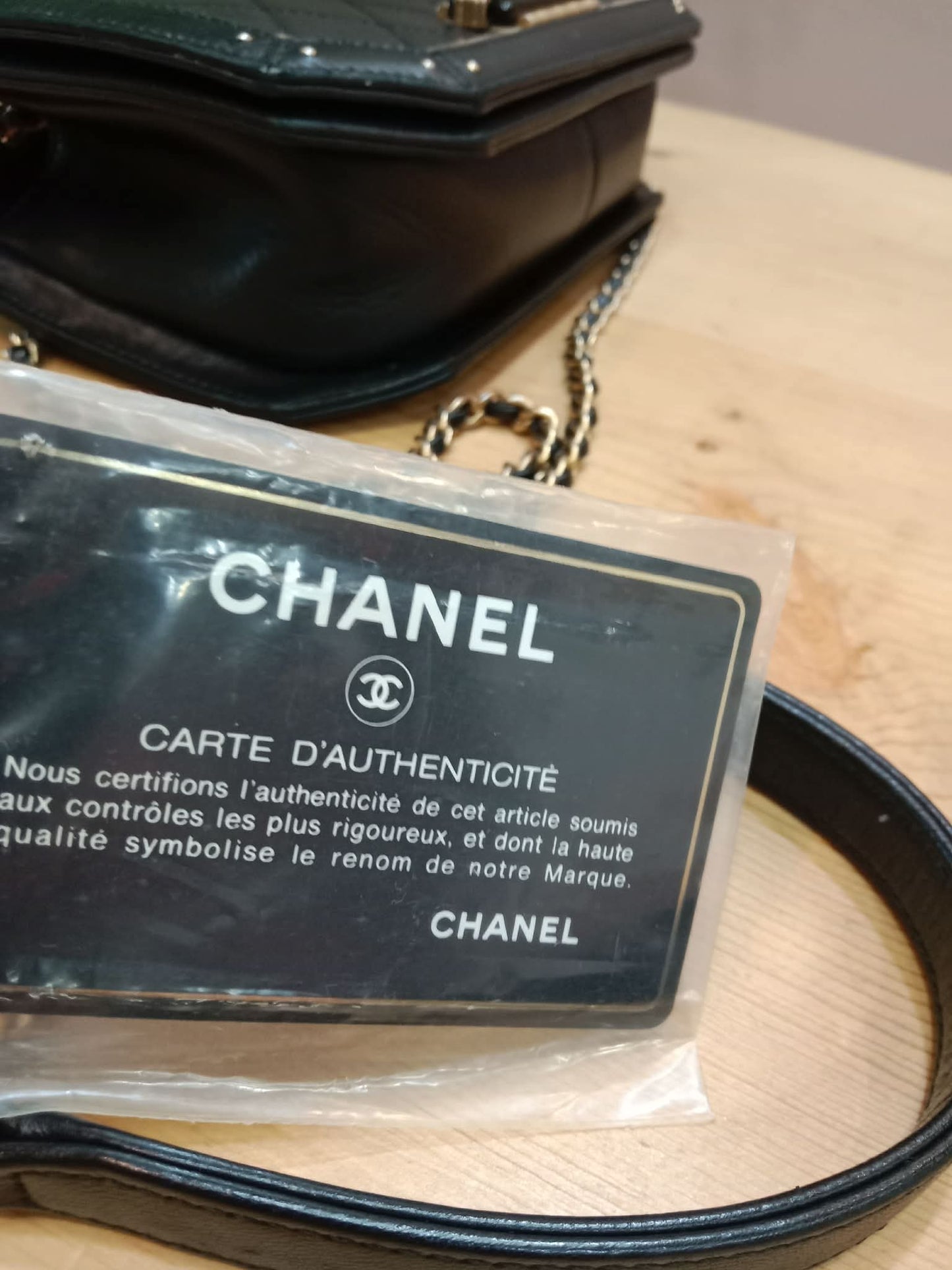 Chanel CC Crossing Leather Chain Shoulder Bag Lambskin Series 23