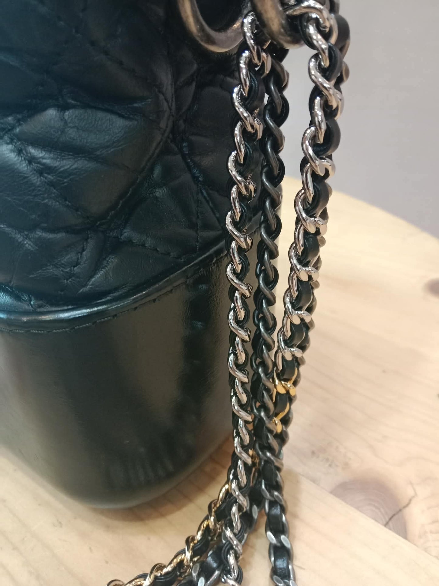Chanel Gabrielle Medium Calfskin Black Series 24