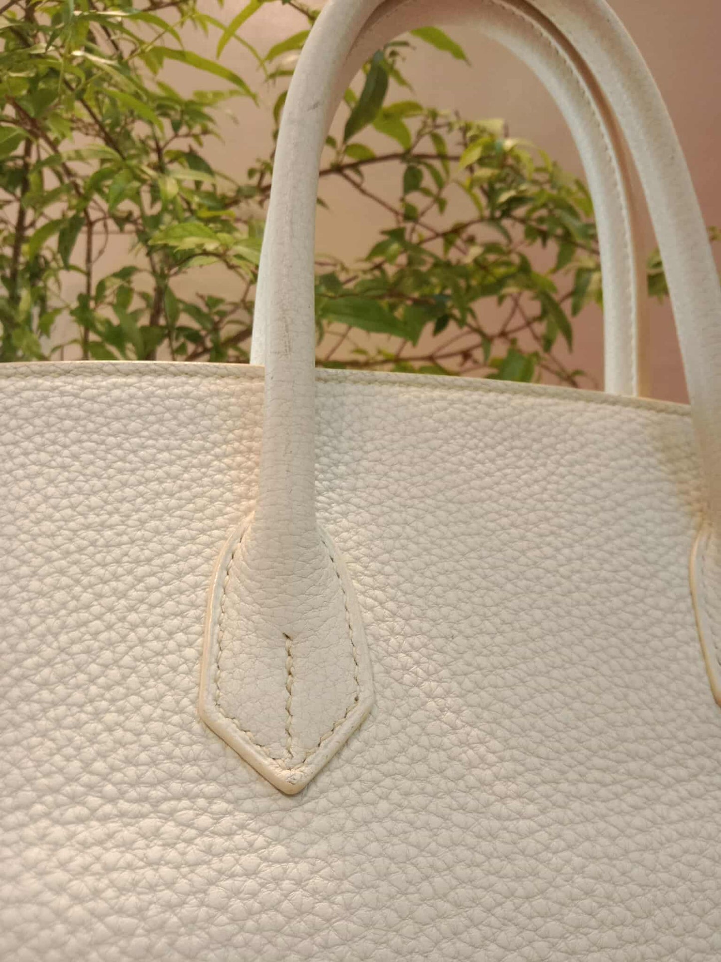Hermes Birkin 35 White Clemence Stamp N Square 2010
