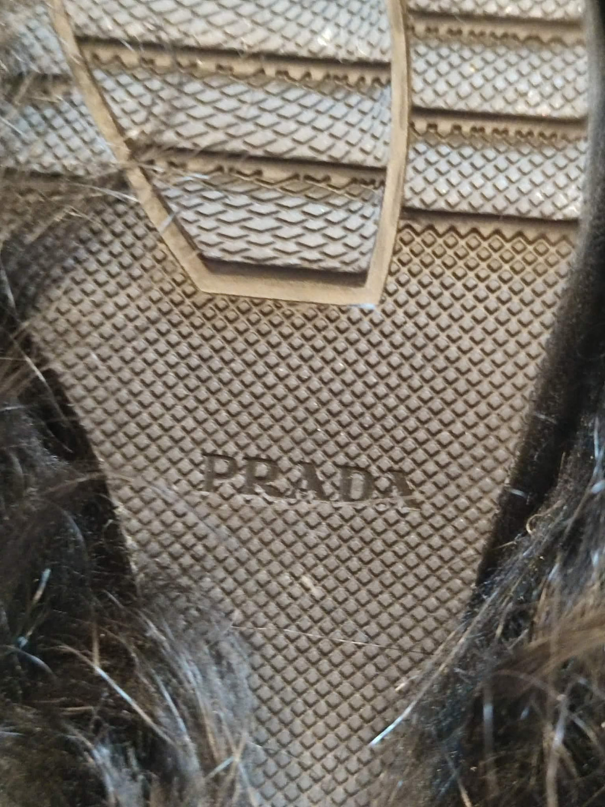 Prada Rossa Fur Black Boots Size 35