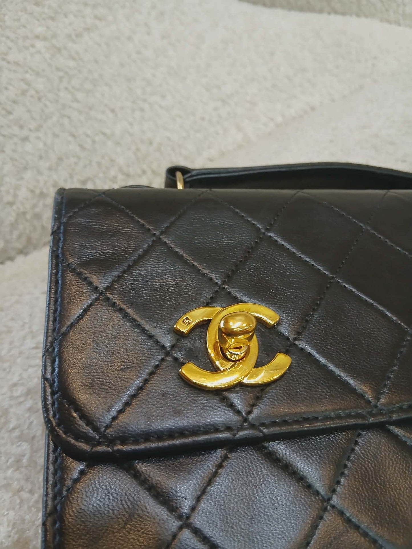 Chanel Matelasse Lambskin Double Turn Lock Vintage Mini Briefcase Series 1