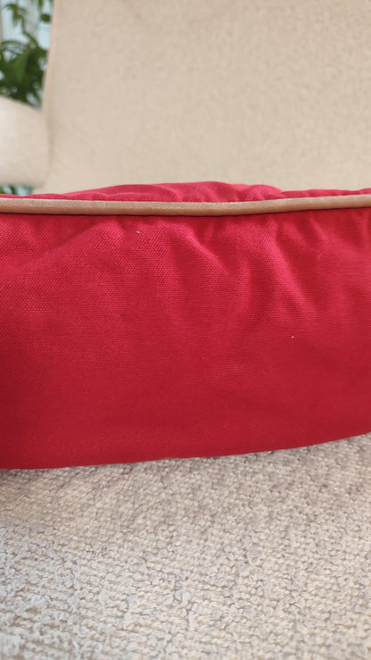 Hermes Bolide Canvas Red Pouch