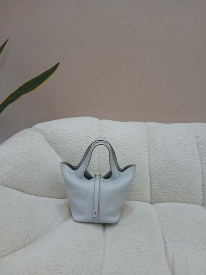 Hermes Picotin 18 Bleu Glacier Clemence Stamp Z 2021