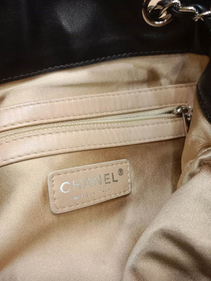 Chanel Drawstring Lambskin Black Tote Bag Series 8