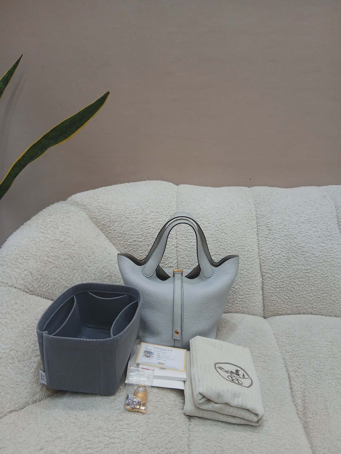 Hermes Picotin 18 Bleu Glacier Clemence Stamp Z 2021