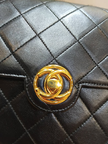 Chanel Circle Lock Flap Vintage CC Lambskin Black Series 1
