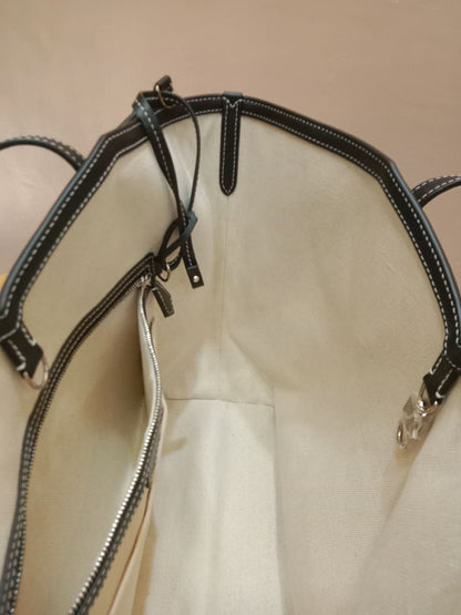 Moynat Paris M Tote Monogrammed Bag Black/White MM