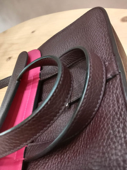 Hermes Halzan 25 Clemence Rouge/Framboise Stamp Z 2021