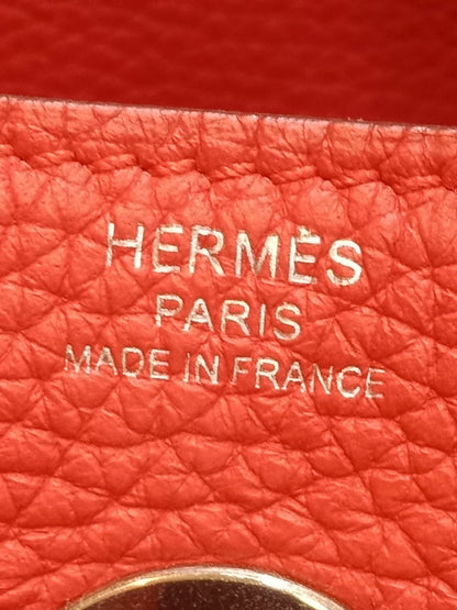 Hermes Lindy 26 Clemence Coral Red Stamp X 2016