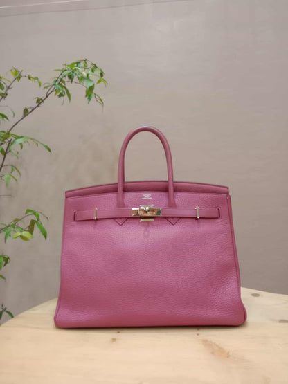 Hermes Birkin 35 Rose Poupre Clemence Stamp T 2015
