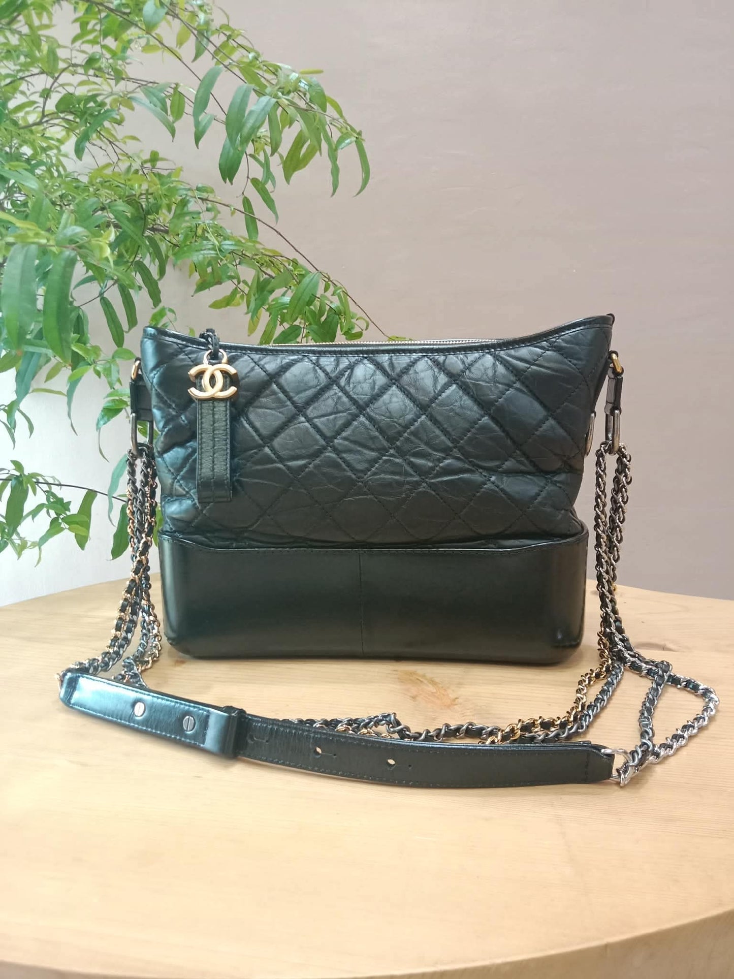 Chanel Gabrielle Medium Calfskin Black Series 24