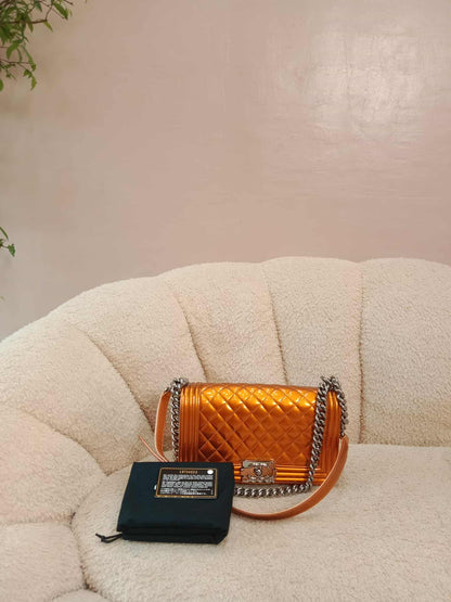 Chanel Quilted Patent Leboy Bronze Series 19
