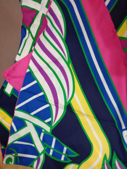 Hermes Triangular Silk Scarf Multicolor Quadrige Bayadere Pattern