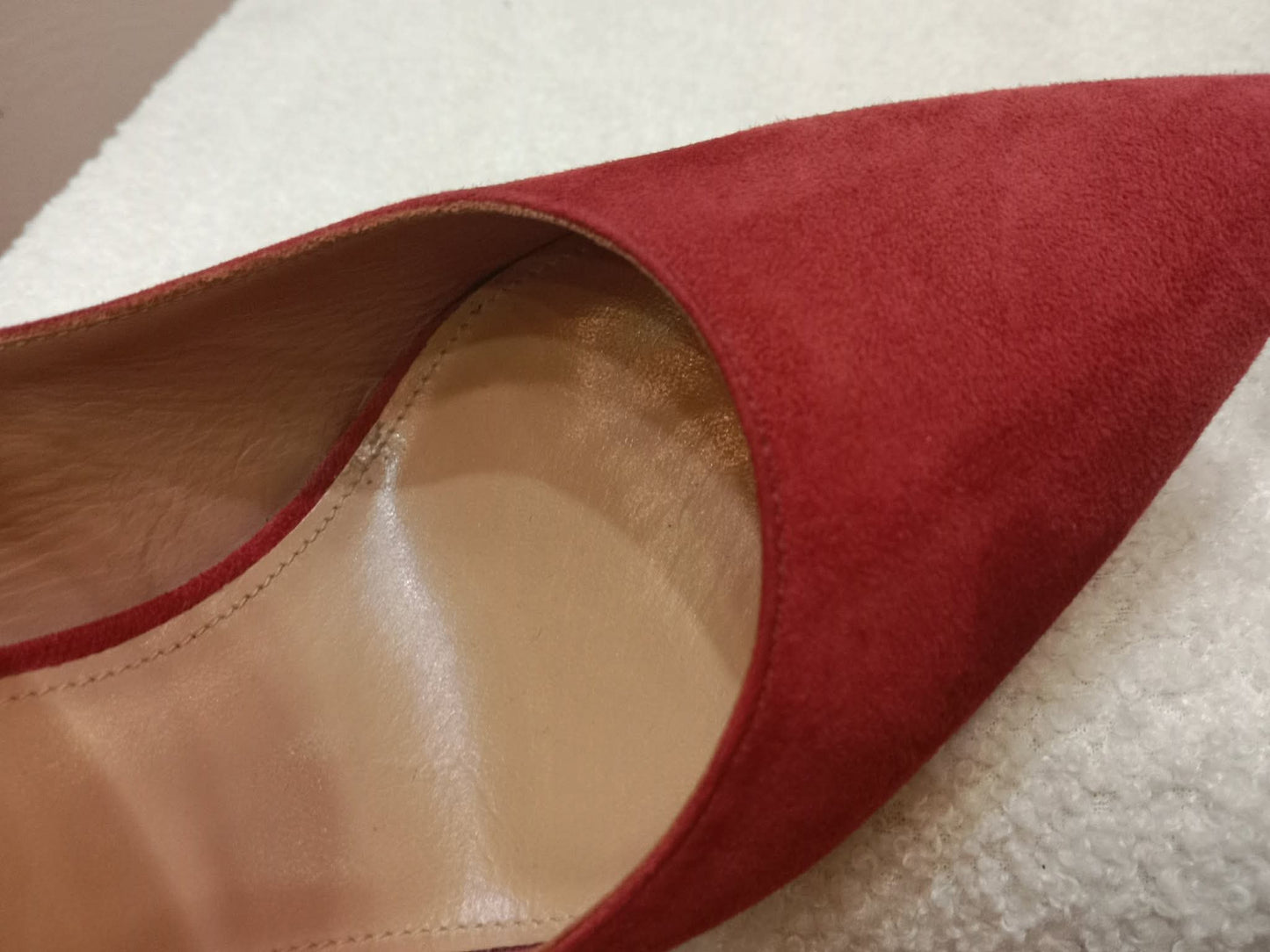 Aquazzura Blossom Suede Pointed Toe Mules Red Size 35.5