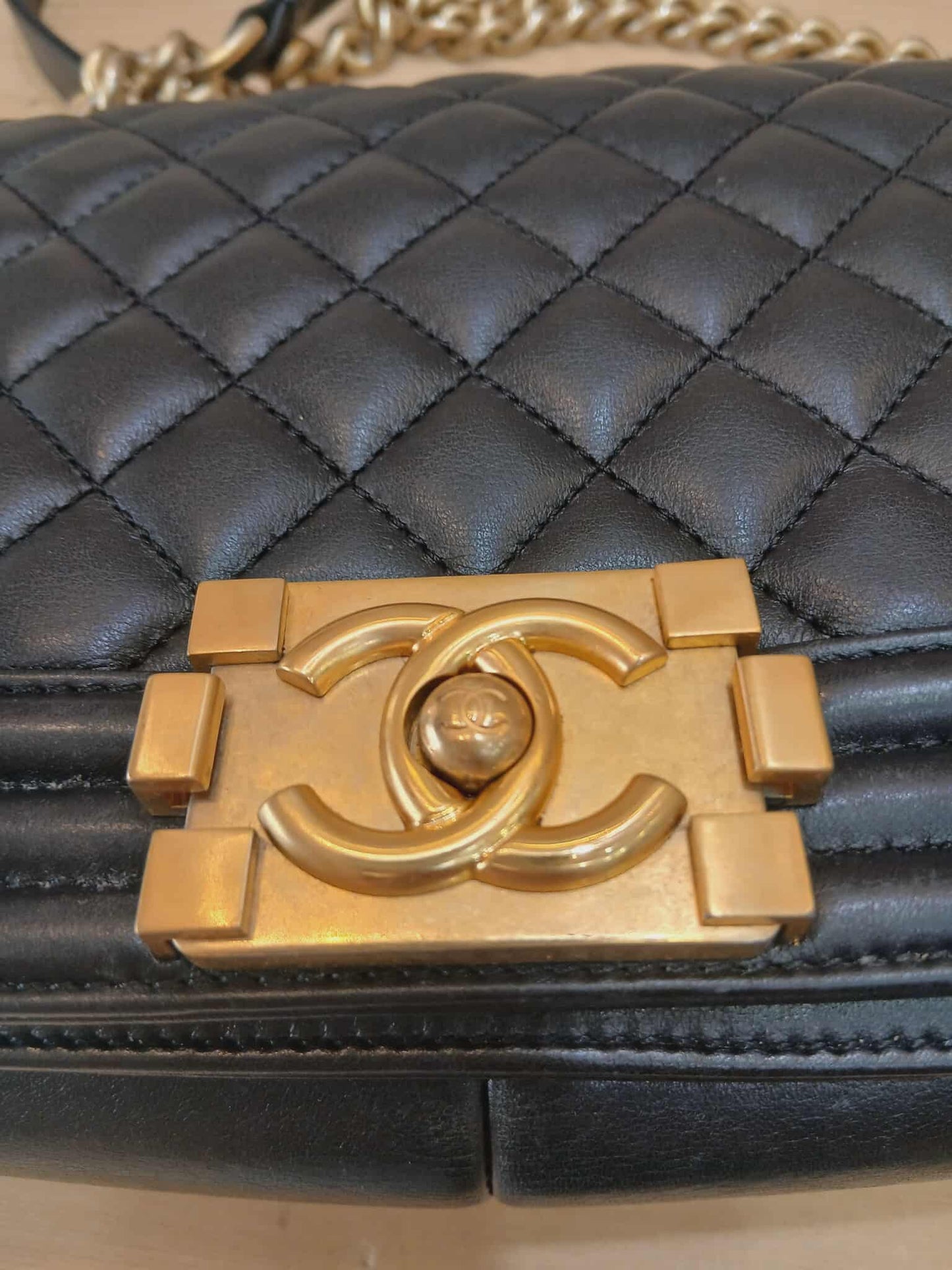 Chanel Leboy Lambskin Old Medium Black Microchipped