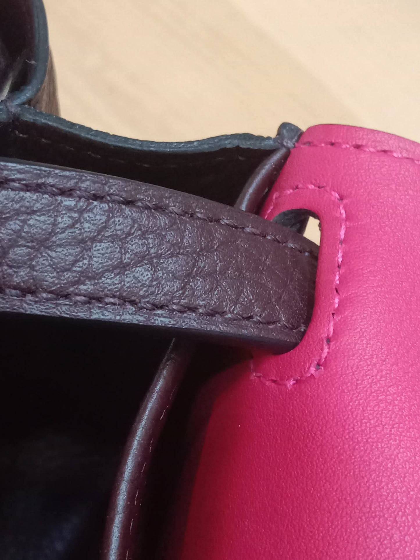 Hermes Halzan 25 Clemence Rouge/Framboise Stamp Z 2021