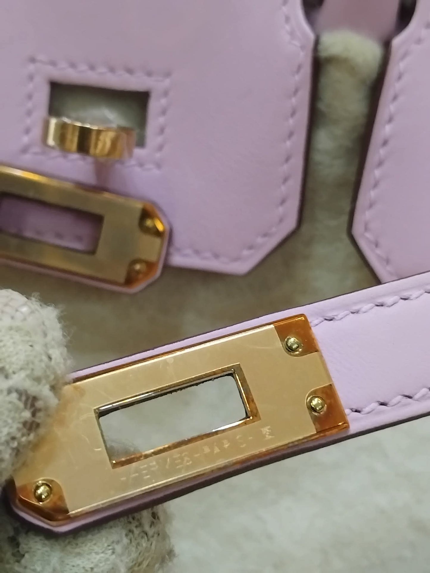 Hermes Birkin 25 Mauve Sylvestre Swift Rose Gold Hardware Stamp W 2024