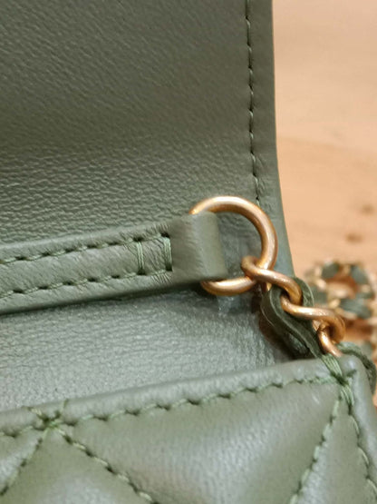 Chanel Pearl Crush Mini Quilted Lambskin Flap Bag Matcha Series 31